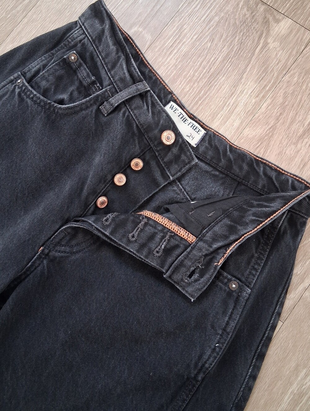 Free People We The Free Lucky You Mid Rise Barrel Soundwave - Picture 7 of 16